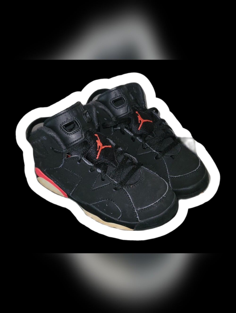 Jordan Kids' Black and Red Retro Basketball Sneakers